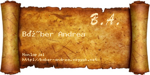 Báber Andrea névjegykártya